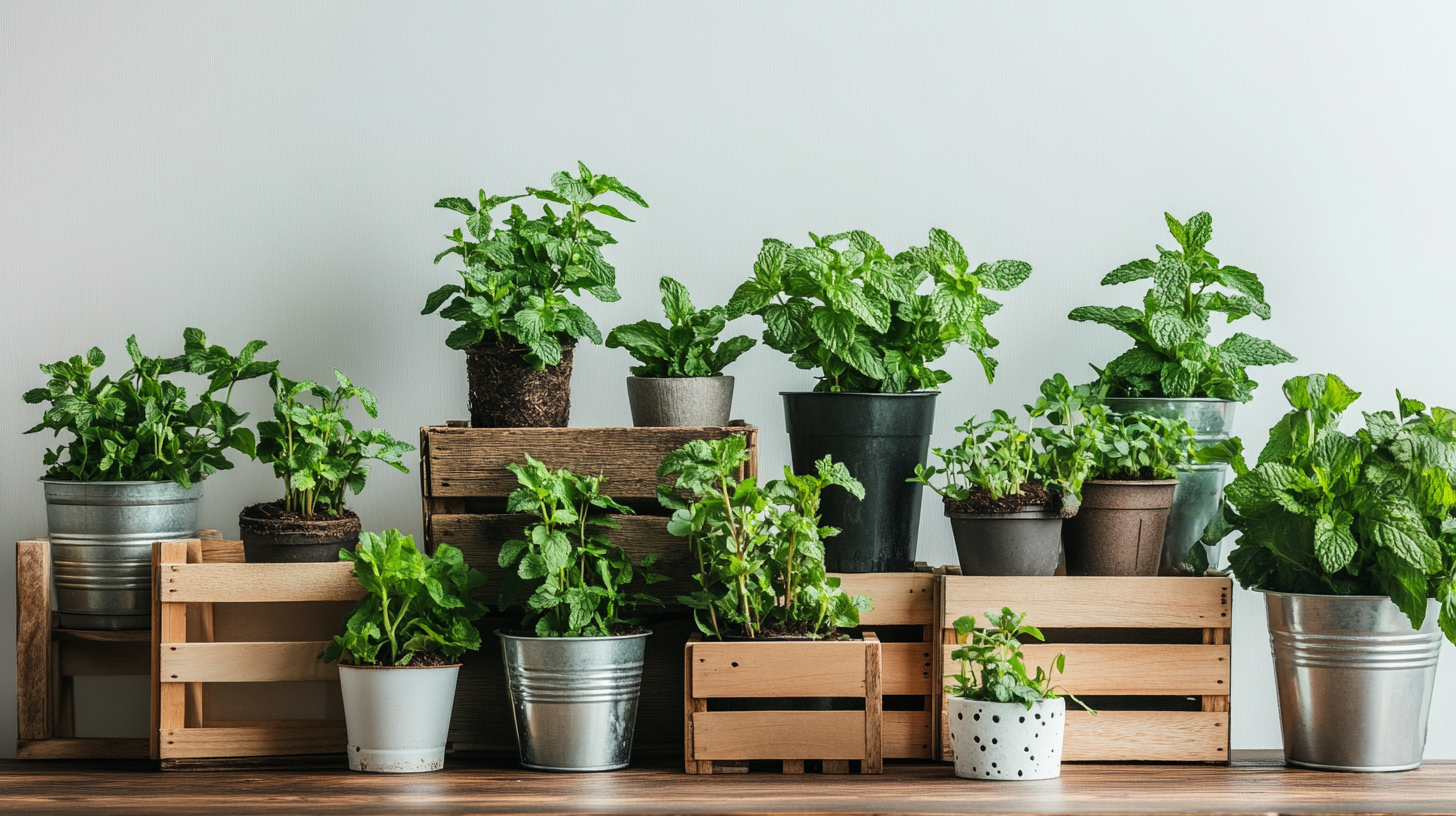 selection of mint plants